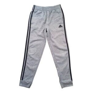Adidas Gray Kids Jogger Pants – Classic 3-Stripes Sweatpants, Size 1012 (M)